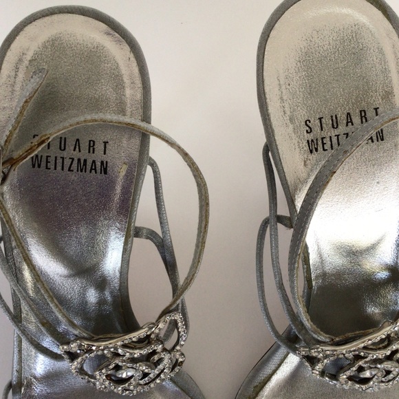 STUART WEITZMAN CRYSTAL FLOWER SANDALS SIZE 6 - Picture 6 of 16